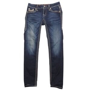 Rock Revival Jeans Women's 25 Sherry Skinny Embellished Pockets Dark Wash‎